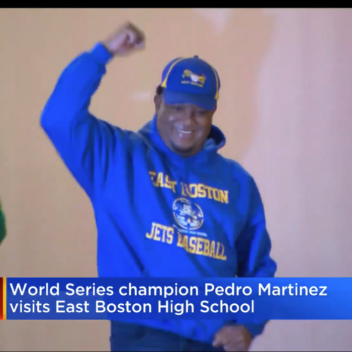 Pedro Martinez visits East Boston High School students