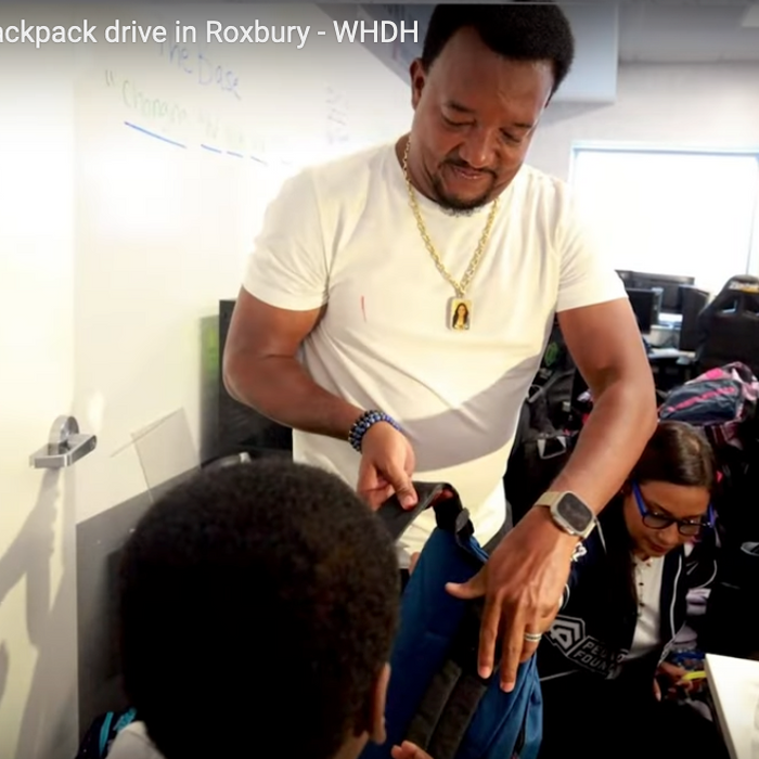 NEW STORY: WHDH Channel 7 - Pedro Martínez hosts backpack drive in Roxbury