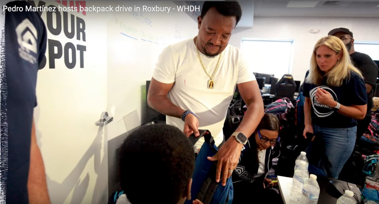 NEW STORY: WHDH Channel 7 - Pedro Martínez hosts backpack drive in Roxbury