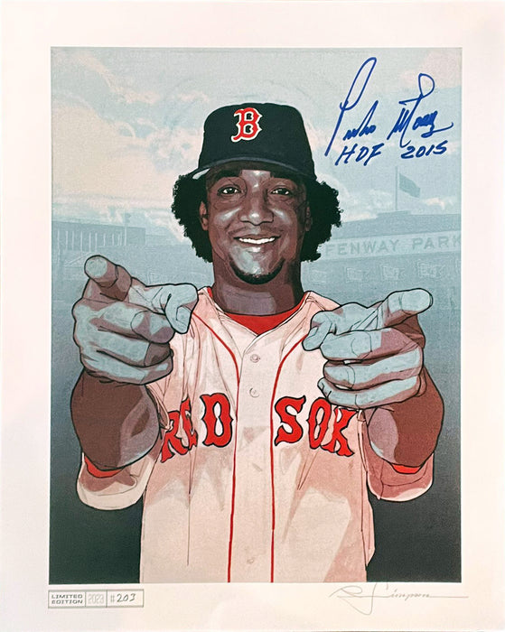 Pedro Martinez Autographed Limited Edition Red Sox Artwork